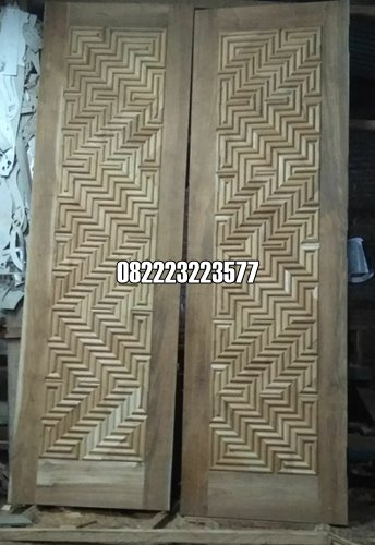 Pintu Anyaman Jati Kupu Tarung Minimalis Model Terbaru