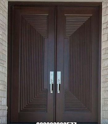 Pintu Jati Motif Salur 3D Minimalis Model Kupu Tarung