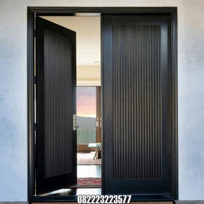 Pintu Kupu Tarung Salur Minimalis Kayu Jati Model Terbaru