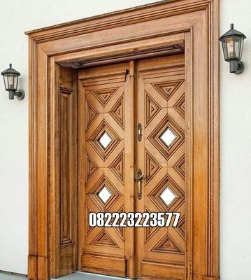 Pintu Utama Rumah Mewah Kayu Jati Kupu Tarung Minimalis