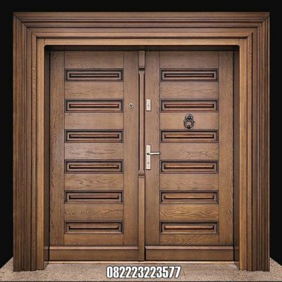 Pintu Utama Rumah Minimalis Kayu Jati Kupu Tarung