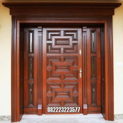Model Pintu Gapura Jati 1 Daun Motif Terbaru Panel Minimalis