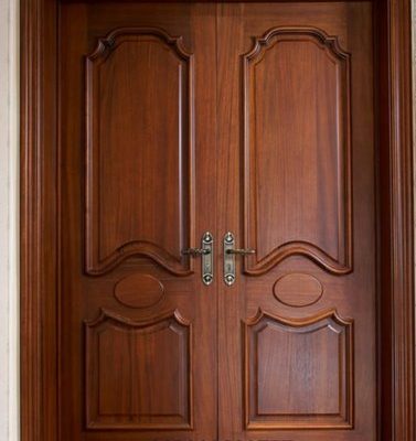 Pintu Jati Minimalis Mewah Untuk Rumah Motif Kupu Tarung