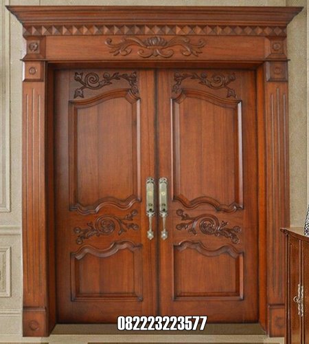 Pintu Rumah Mewah Klasik Kusen Arcitrafe Motif Gapura Kayu Jati