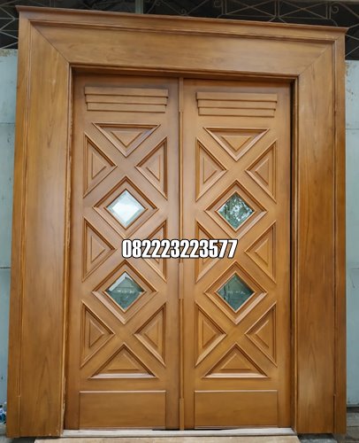 Pintu Utama Masjid Minimalis Modern Kayu Jati 