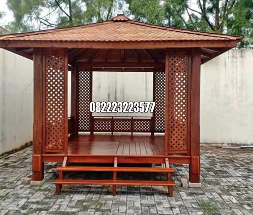 Model Gazebo Minimalis Ala Rumah Kayu Jepang